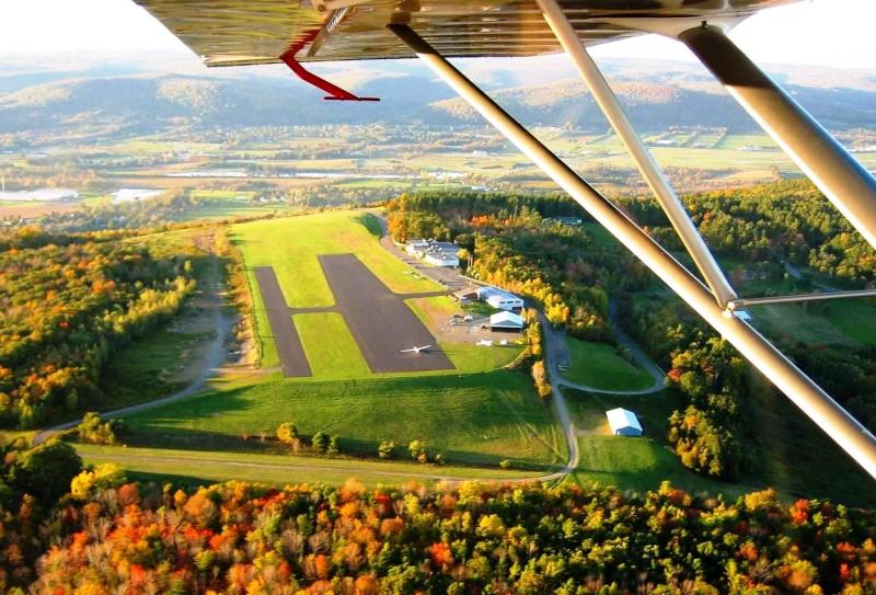 Soaring over fall fields